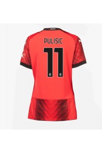AC Milan Christian Pulisic #11 Jalkapallovaatteet Naisten Kotipaita 2023-24 Lyhythihainen